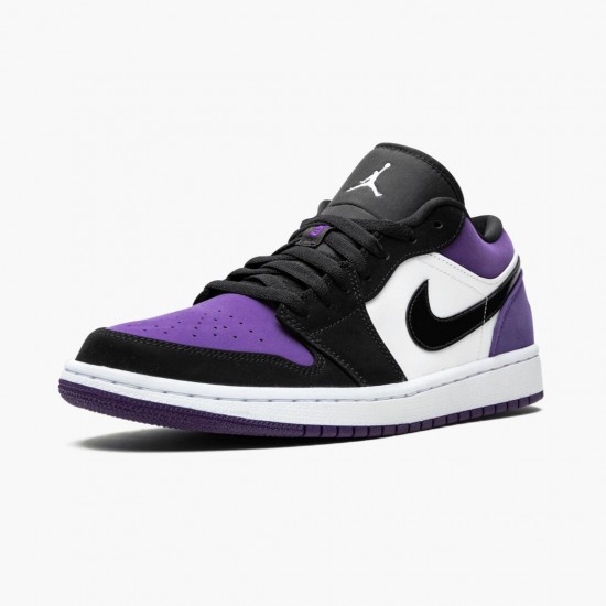 Kicksonfire Jordan 1 Low Court Purple White/Black/Court Purple 553558-125