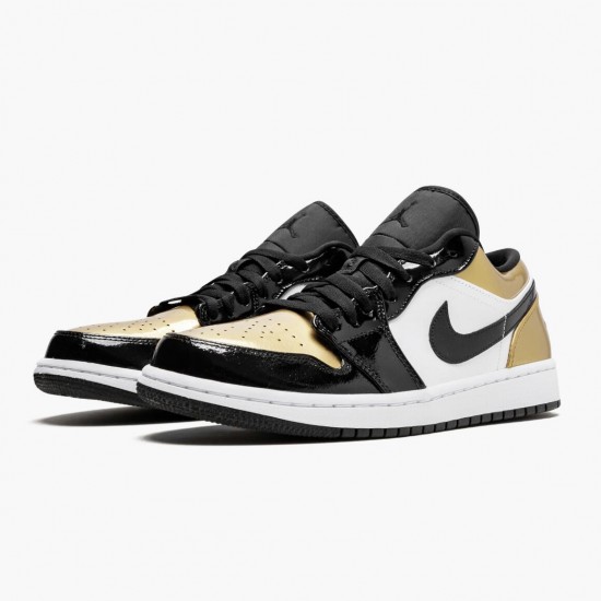 Kicksonfire Jordan 1 Low Gold Toe Black/Gold Black CQ9447-700