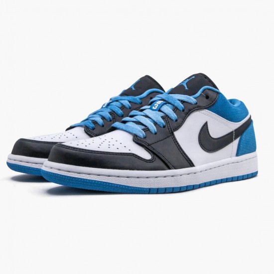 Kicksonfire Jordan 1 Retro Low Laser Blue Black/Black Laser/Blue White CK3022-004