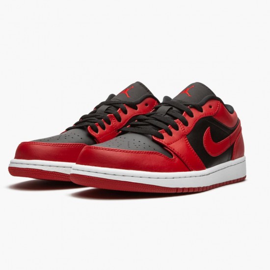 Kicksonfire Jordan 1 Retro Low Reverse Bred Gym Red/Black Gym Red/White 553558-606