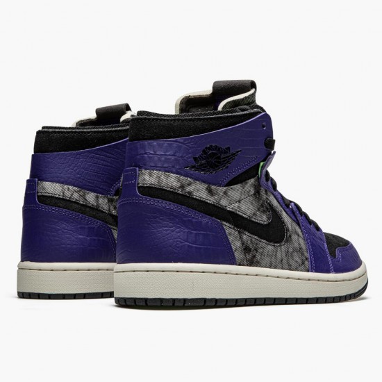 Kicksonfire Jordan 1 High Zoom Air CMFT Bayou Boys Court Purple/Black Electric/Green DC2133-500