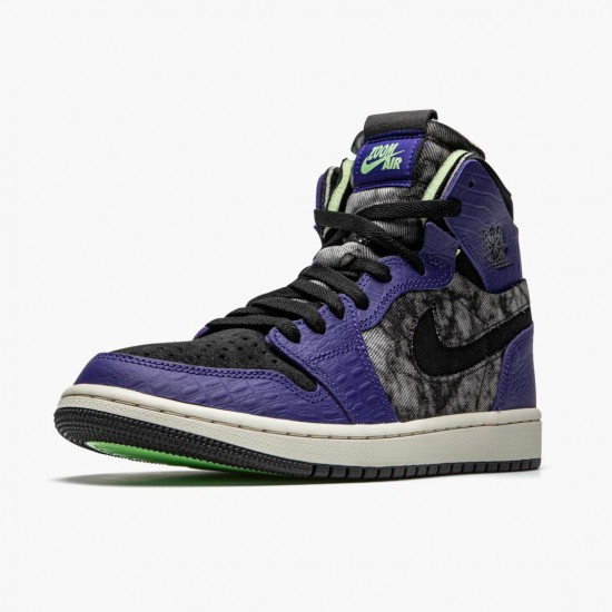 Kicksonfire Jordan 1 High Zoom Air CMFT Bayou Boys Court Purple/Black Electric/Green DC2133-500