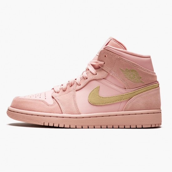 Kicksonfire Jordan 1 Mid Coral Gold Coral StardustClub/Gold/Black 852542-600