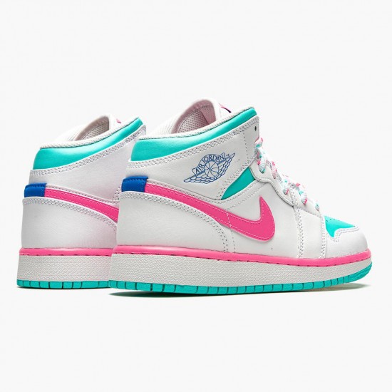 Kicksonfire Jordan 1 Mid Digital Pink WhiteDigital Pink Aurora Gree 555112-102