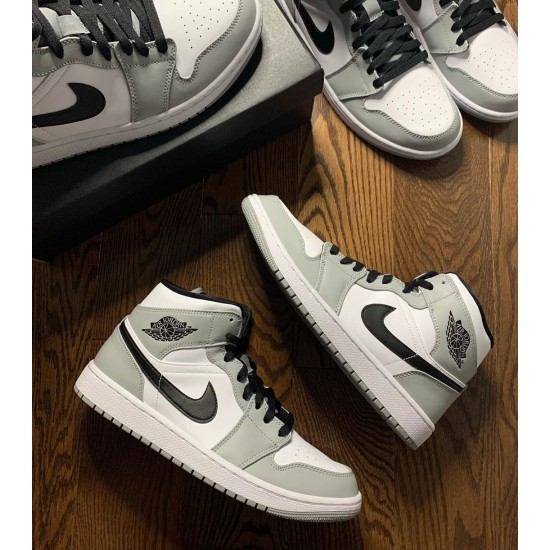 Kicksonfire Jordan 1 Mid Light Smoke Grey Light Smoke Grey/Black/White 554724-092