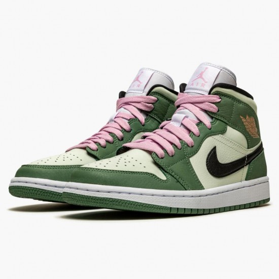 Kicksonfire Jordan 1 Mid SE Dutch Green Dutch Green/Black/Barely Green/Arctic Pink CZ0774-300