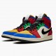 Kicksonfire Jordan 1 Mid SE Fearless Blue the Great Muslin/Varsity Red-Royal-Taxi-Black CU2805-100