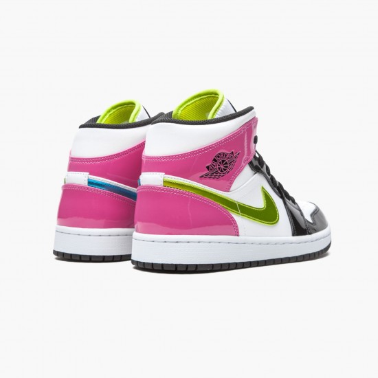 Kicksonfire Jordan 1 Mid White Black Cyber Pink  White/Black/Cyber Pink CZ9834-100