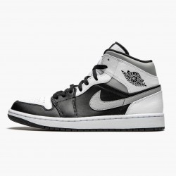 Kicksonfire Jordan 1 Mid White Shadow Black/White/Lt Smoke Grey  554724-073