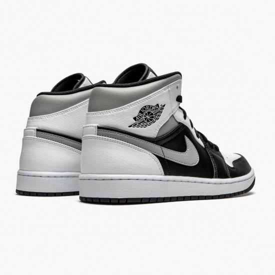 Kicksonfire Jordan 1 Mid White Shadow Black/White/Lt Smoke Grey  554724-073