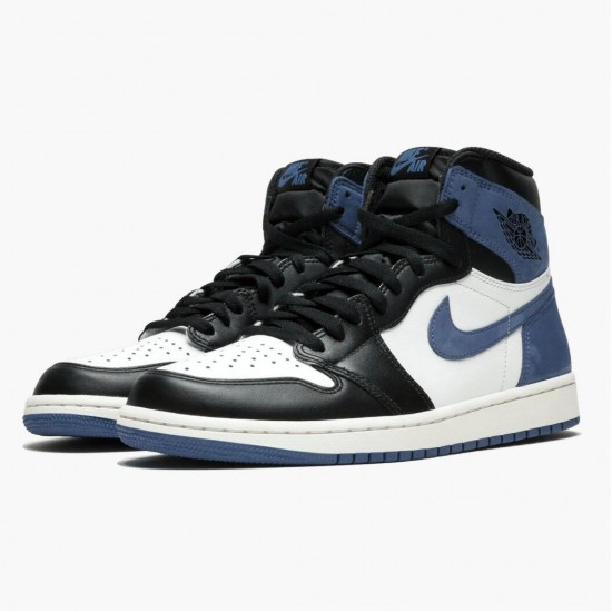 Kicksonfire Jordan 1 Retro High Blue Moon Summit White/Blue Moon-Black 555088-115