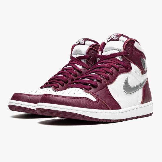 Kicksonfire Jordan 1 Retro High OG Bordeaux Bordeaux/White/Metallic Silver 555088-611