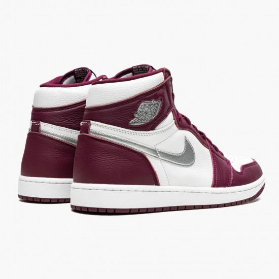 Kicksonfire Jordan 1 Retro High OG Bordeaux Bordeaux/White/Metallic Silver 555088-611