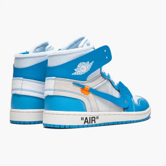 Kicksonfire Jordan 1 Retro High Off-White University Blue White/Dark Powder Blue Cone AQ0818-148