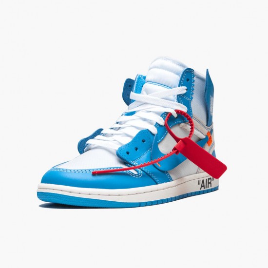 Kicksonfire Jordan 1 Retro High Off-White University Blue White/Dark Powder Blue Cone AQ0818-148