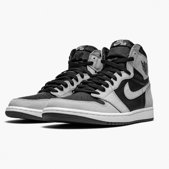 Kicksonfire Jordan 1 Retro High Shadow 2.0  Black/White/Light Smoke Grey 555088-035