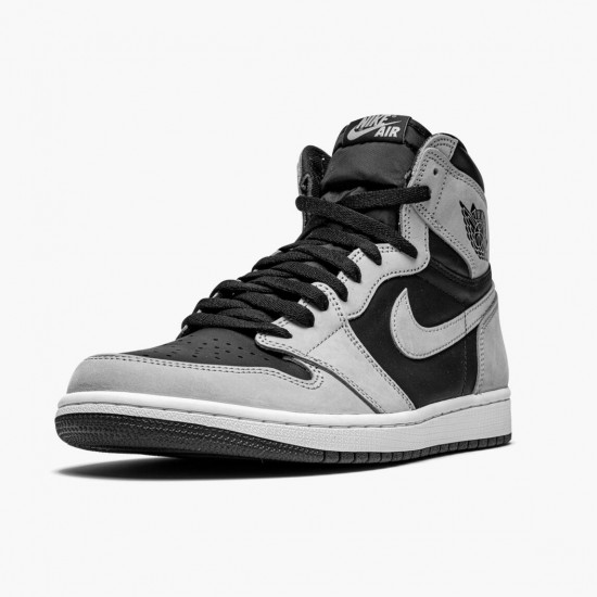 Kicksonfire Jordan 1 Retro High Shadow 2.0  Black/White/Light Smoke Grey 555088-035