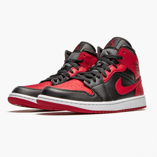 Kicksonfire Jordan 1 Mid Banned 2020  Black/University Red/Black Whi 554724-074