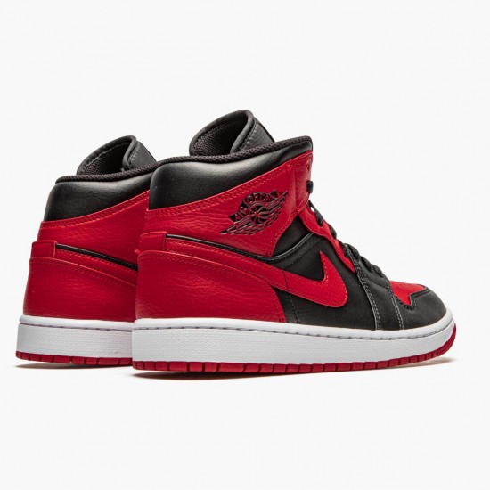 Kicksonfire Jordan 1 Mid Banned 2020  Black/University Red/Black Whi 554724-074