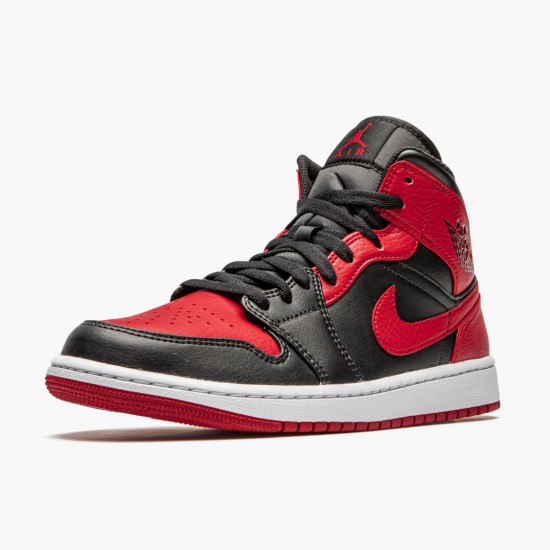 Kicksonfire Jordan 1 Mid Banned 2020  Black/University Red/Black Whi 554724-074