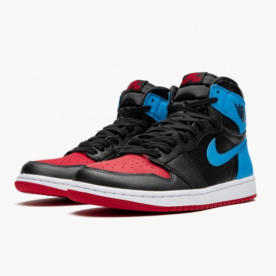 Kicksonfire Jordan 1 High OG UNC To Chicago Black/Dark Powder Blue/Gym Red CD0461-046