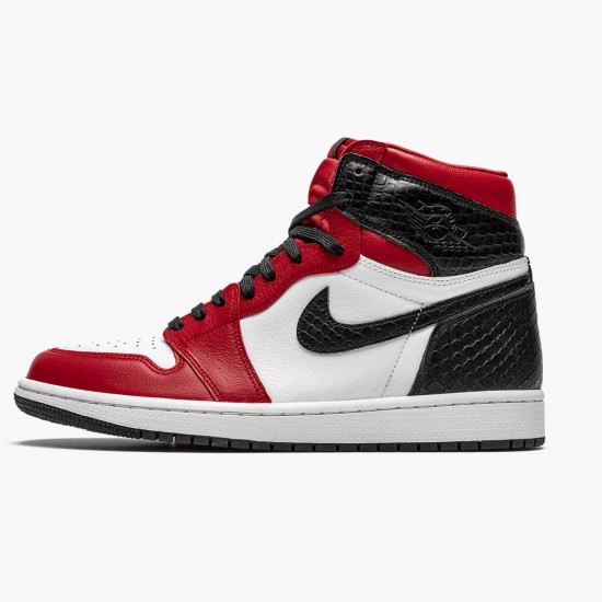 Kicksonfire Jordan 1 High Retro Satin Snake Gym Red/Whte Black CD0461-601