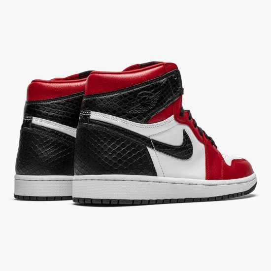 Kicksonfire Jordan 1 High Retro Satin Snake Gym Red/Whte Black CD0461-601