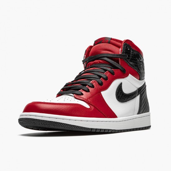 Kicksonfire Jordan 1 High Retro Satin Snake Gym Red/Whte Black CD0461-601