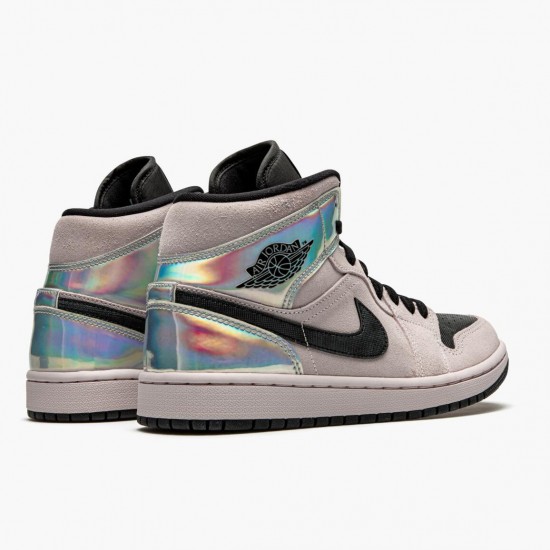 Kicksonfire Jordan 1 Mid Dirty Powder Iridescent Barely Rose/Black/Multi  BQ6472-602