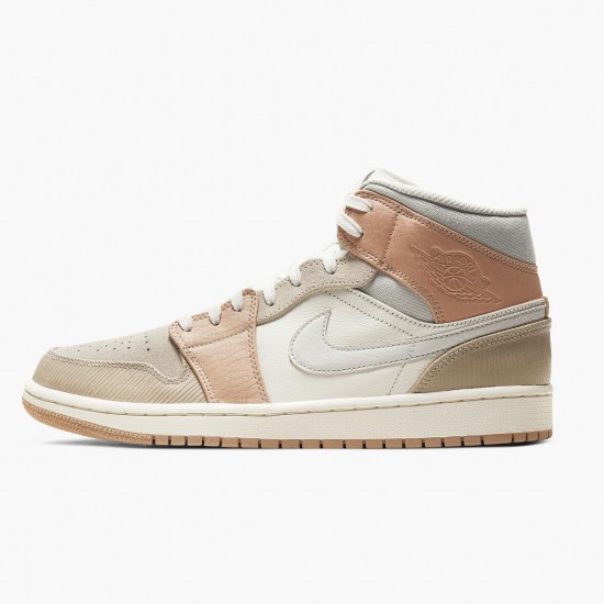 Kicksonfire Jordan 1 Mid Milan Sail/Light Bone String Shimmer  CV3044-100