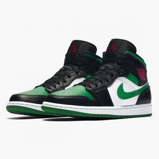 Kicksonfire Jordan 1 Mid Pine Green Black/Gym Red/White/Pine Green  554724-067