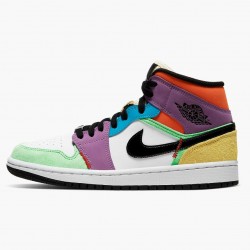 Kicksonfire Jordan 1 Mid SE Multicolor White/Black/Lightbulb Team Ora  CW1140-100