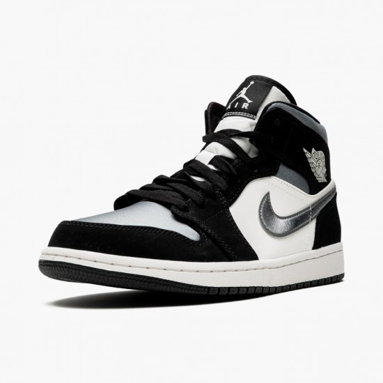 Kicksonfire Jordan 1 Mid Satin Grey Toe Black/Anthracite Sail  852542-011