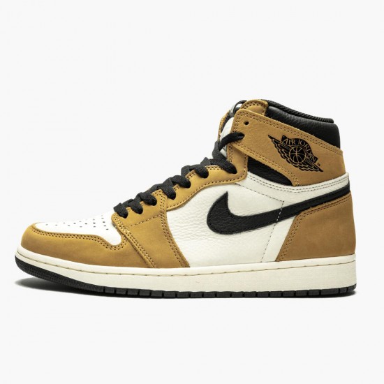 Kicksonfire Jordan 1 Rookie of the Year Golden Harvest/Black Sail  555088-700