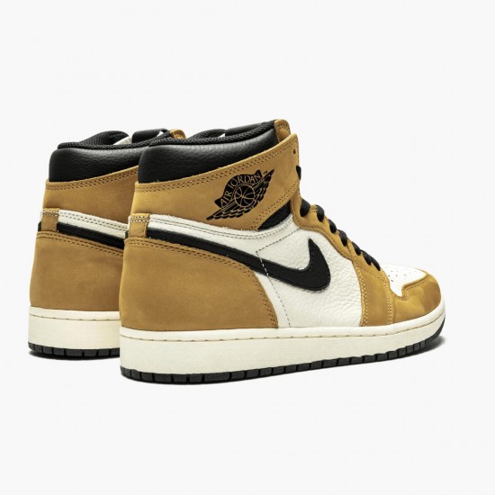 Kicksonfire Jordan 1 Rookie of the Year Golden Harvest/Black Sail  555088-700