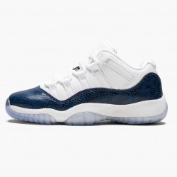 Kicksonfire Jordan 11 Low Navy Snakeskin Whiite/Black/Navy Black CD6847-102