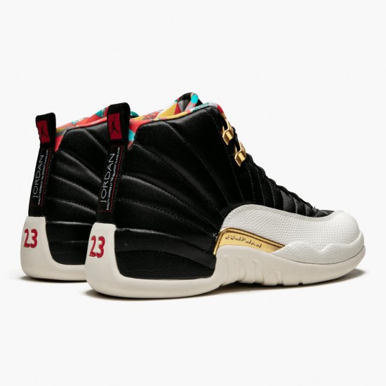 Kicksonfire Jordan 12 Retro 2019 CNY Chinese New Year Black/Sail-Metallic Gold-True Red CI2977-006