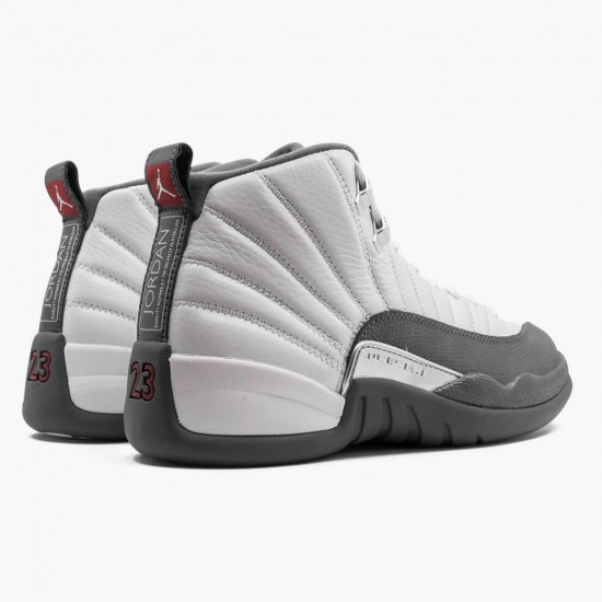 Kicksonfire Jordan 12 Retro White Dark Grey   White/Dark Grey/Gym Red 130690-160