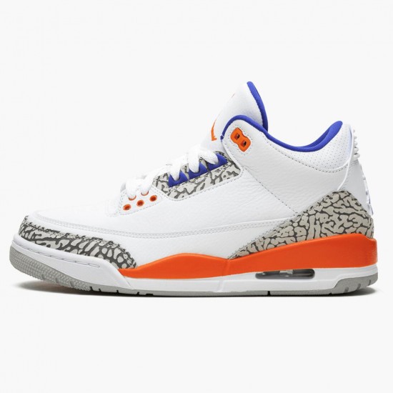 Kicksonfire Jordan 3 Retro Knicks White/Old Royal University Ora 136064-148