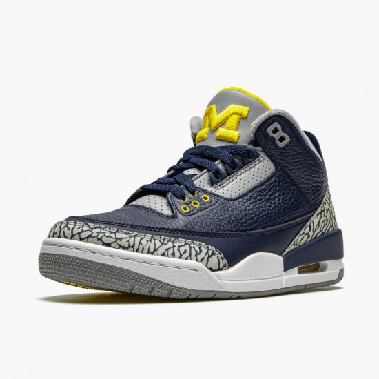 Kicksonfire Jordan 3 Retro Michigan Black/University Gold Cement G AJ3-820064