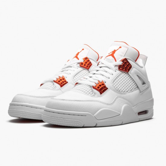 Kicksonfire Jordan 4 Retro Metallic Orange White/Team Orange Metallic Sil CT8527-118