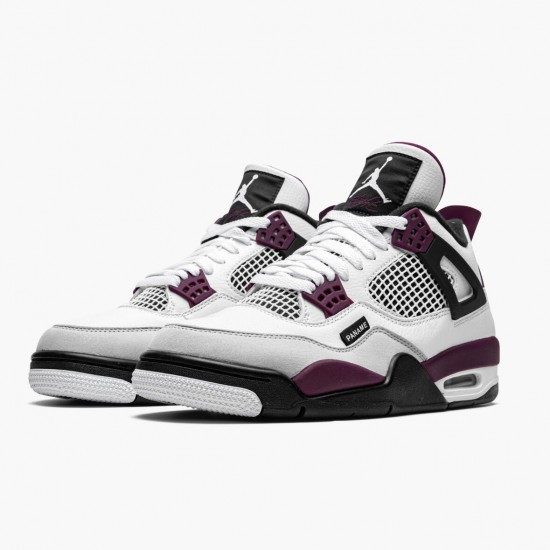 Kicksonfire Jordan 4 Retro PSG Paris Saint Germain White/Neutral Grey/Black Borde  CZ5624-100