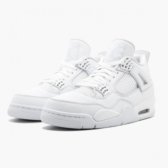 Kicksonfire Jordan 4 Retro Pure Money White/Metallic Silver 308497-100