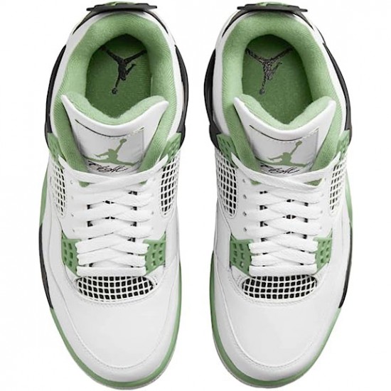 Kicksonfire Jordan 4 Retro White Oil Green Dark Ash White/Seafoam/Dark Ash/Neutral Grey AQ9129-103