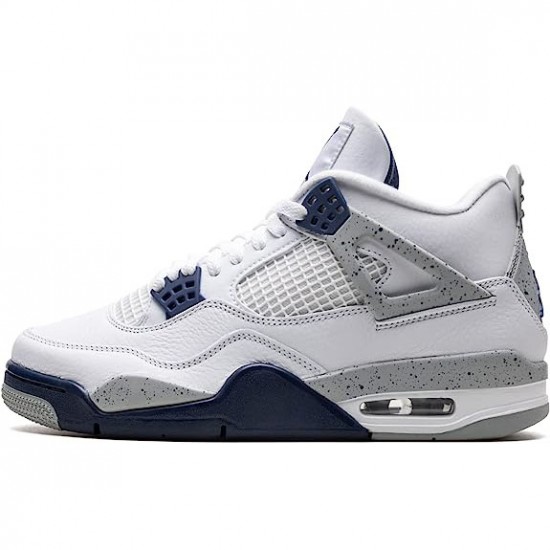 Kicksonfire Jordan 4 Midnight Navy White/Midnight Navy/Light Smoke Grey-Fire Red DH6927-140