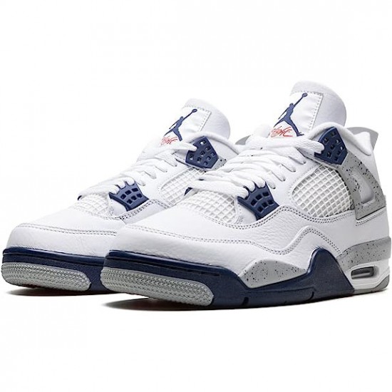 Kicksonfire Jordan 4 Midnight Navy White/Midnight Navy/Light Smoke Grey-Fire Red DH6927-140