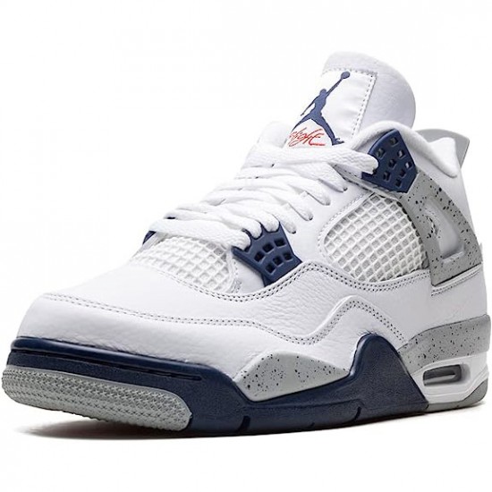 Kicksonfire Jordan 4 Midnight Navy White/Midnight Navy/Light Smoke Grey-Fire Red DH6927-140