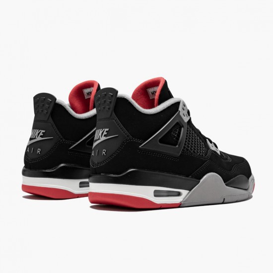 Kicksonfire Jordan 4 Retro Bred 2019 Release Black/Cement Grey/Summit White/Fire Red 308497-060