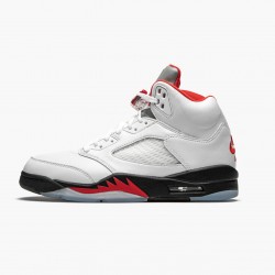 Kicksonfire Jordan 5 Retro Fire Red Silver Tongue True White/Fire Red/Black  DA1911-102