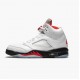 Kicksonfire Jordan 5 Retro Fire Red Silver Tongue True White/Fire Red/Black  DA1911-102